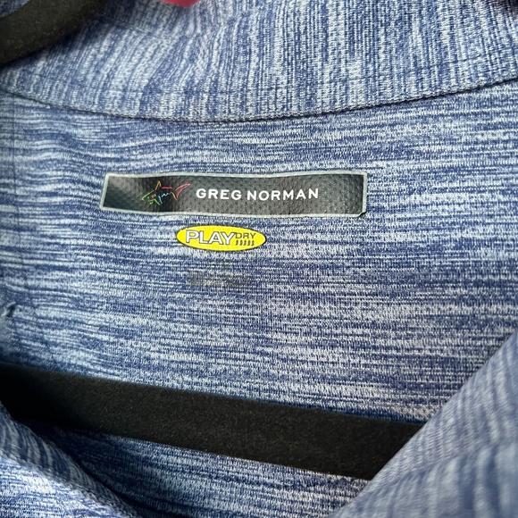 Large Blue Short Sleeve Button Up Polo Greg Norman - Picture 5 of 8